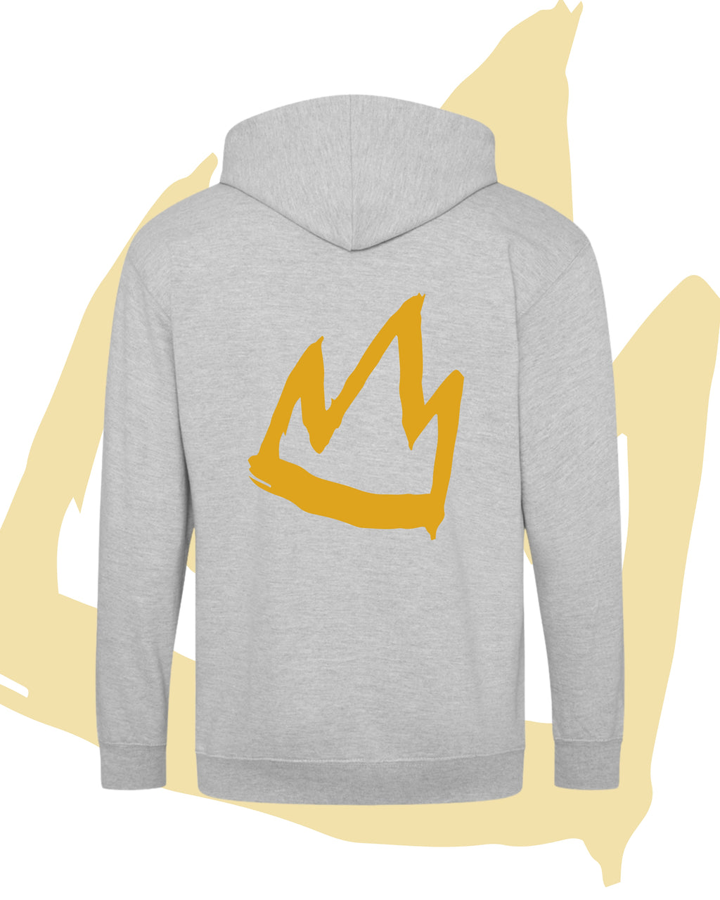 Gold Crown Zip-up Hoodie - Monochrome